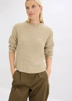 bonprix Bekleidung·Umstandsmode|Bekleidung·Jeans^Grobstrick-Pullover mattschilf meliert