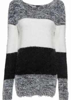 bonprix Bekleidung·Umstandsmode|Bekleidung·Jeans^Grobstrick-Pullover schwarz/weiß gestreift