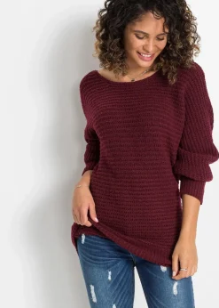 bonprix Bekleidung·Umstandsmode|Bekleidung·Jeans^Grobstrick-Pullover ahornrot meliert