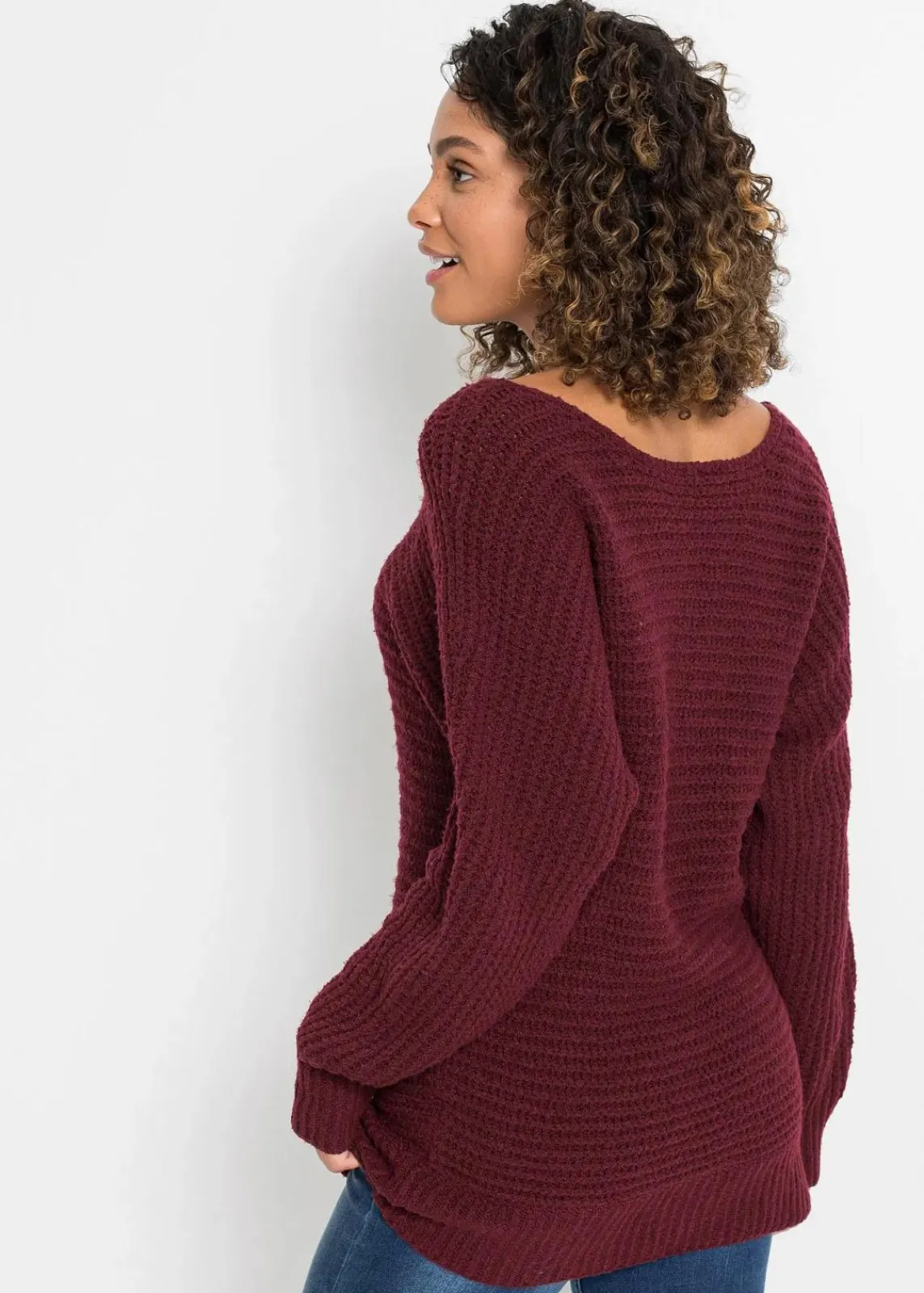 bonprix Bekleidung·Umstandsmode|Bekleidung·Jeans^Grobstrick-Pullover ahornrot meliert