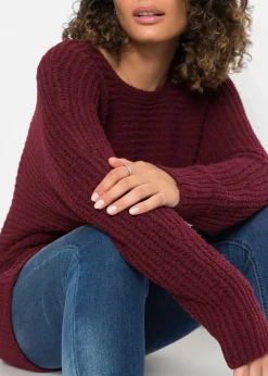 bonprix Bekleidung·Umstandsmode|Bekleidung·Jeans^Grobstrick-Pullover ahornrot meliert