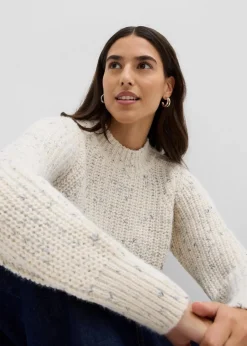 bonprix Bekleidung·Umstandsmode|Bekleidung·Jeans^Grobstrick-Pullover naturbeige/anthrazit