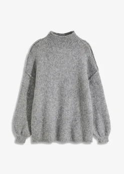 bonprix Bekleidung·Umstandsmode|Bekleidung·Jeans^Grobstrick-Pullover grau meliert