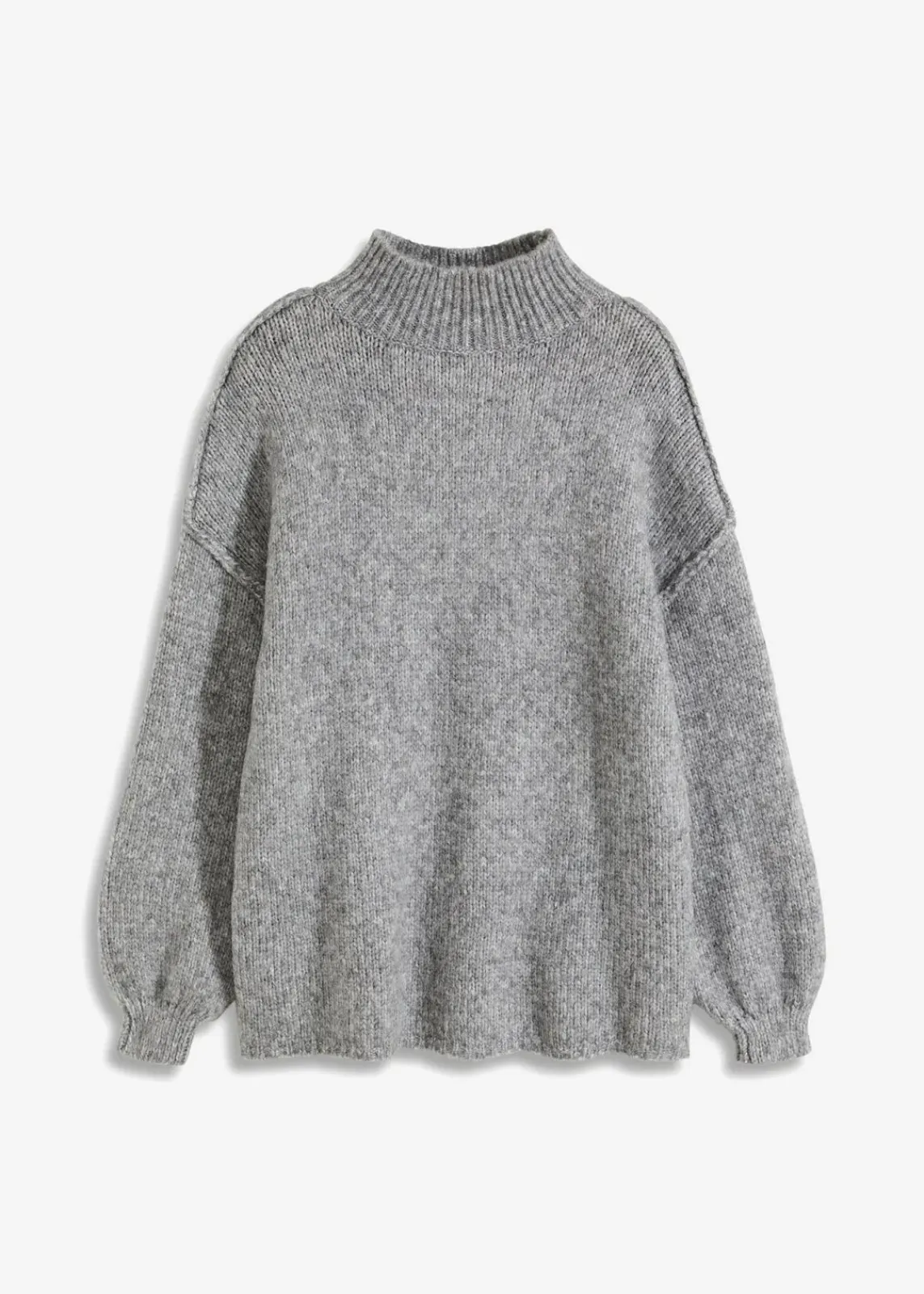 bonprix Bekleidung·Umstandsmode|Bekleidung·Jeans^Grobstrick-Pullover grau meliert