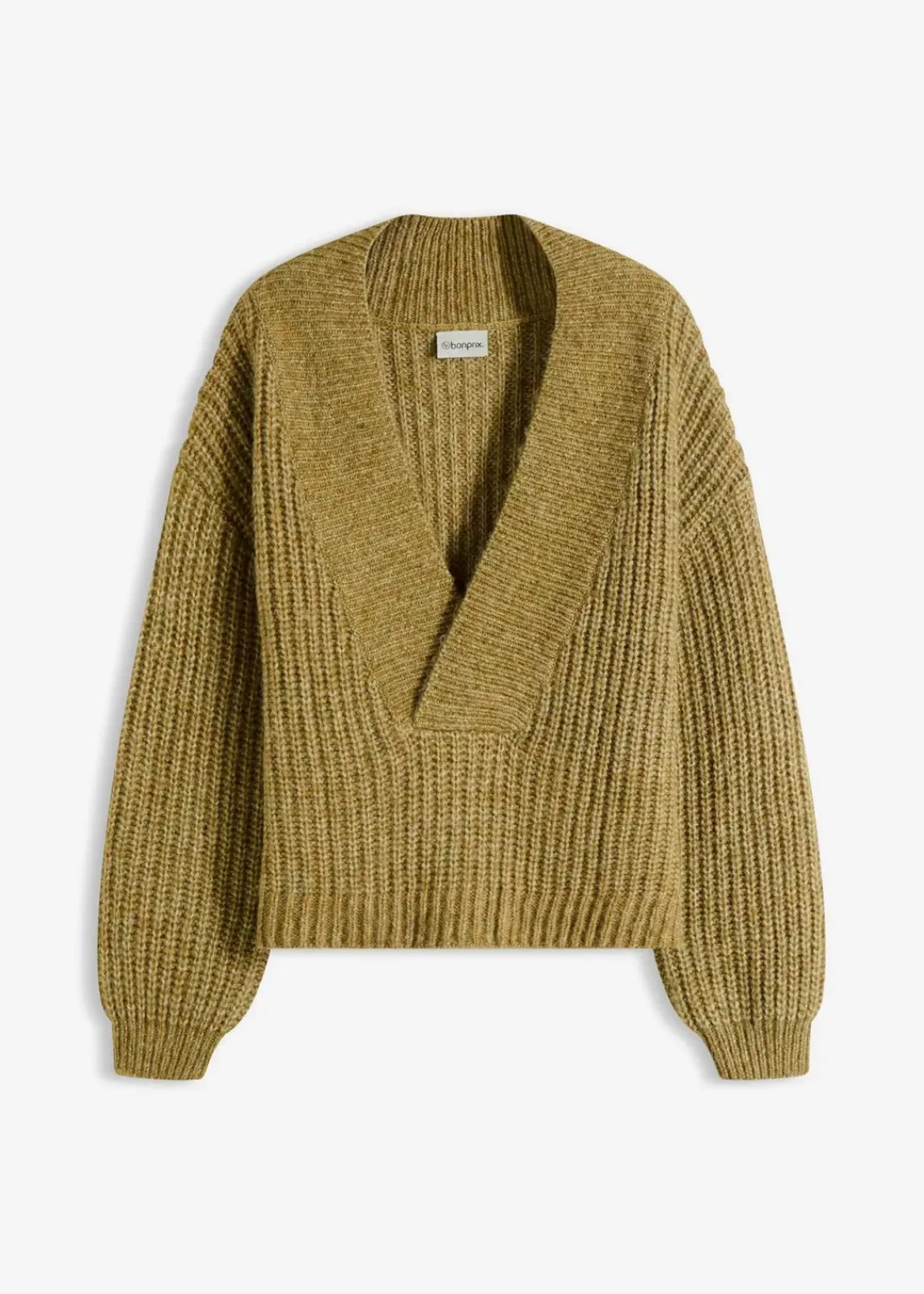 bonprix Bekleidung·Umstandsmode|Bekleidung·Jeans^Grobstrick-Pullover mistelgrün meliert