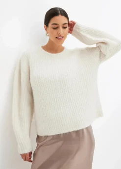 bonprix Bekleidung·Umstandsmode|Bekleidung·Jeans^Grobstrick-Pullover wollweiß
