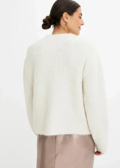 bonprix Bekleidung·Umstandsmode|Bekleidung·Jeans^Grobstrick-Pullover wollweiß