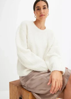 bonprix Bekleidung·Umstandsmode|Bekleidung·Jeans^Grobstrick-Pullover wollweiß