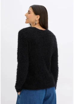 bonprix Bekleidung·Umstandsmode|Strickmode^Grobstrick-Pullover schwarz