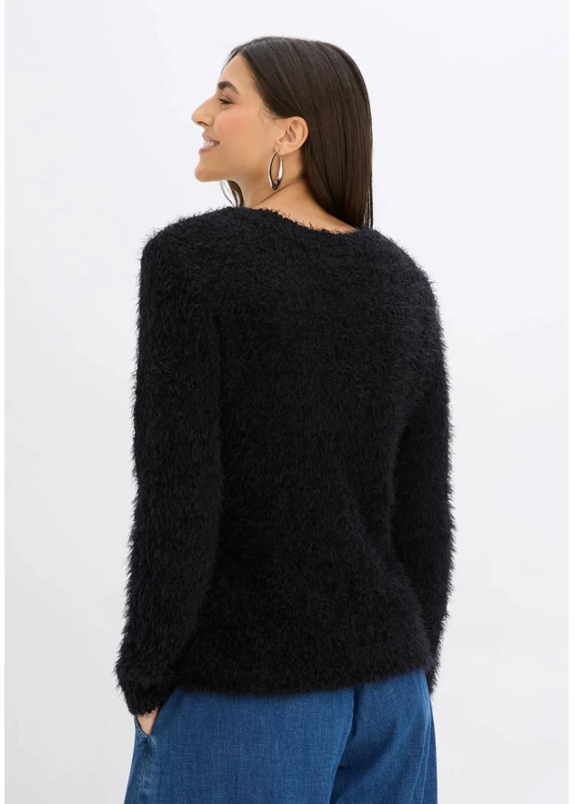 bonprix Bekleidung·Umstandsmode|Strickmode^Grobstrick-Pullover schwarz