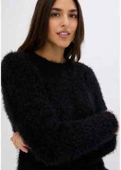 bonprix Bekleidung·Umstandsmode|Strickmode^Grobstrick-Pullover schwarz