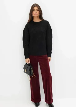 bonprix Bekleidung·Umstandsmode|Strickmode^Grobstrick-Pullover schwarz