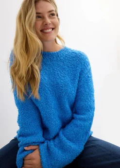 bonprix Bekleidung·Umstandsmode|Bekleidung·Jeans^Grobstrick-Pullover aus kuscheligem Bouclé brilliantblau