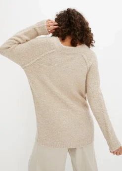 bonprix Bekleidung·Umstandsmode|Bekleidung·Jeans^Grobstrick-Pullover aus Teddygarn creme