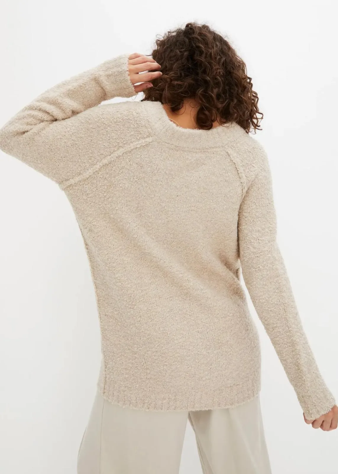 bonprix Bekleidung·Umstandsmode|Bekleidung·Jeans^Grobstrick-Pullover aus Teddygarn creme
