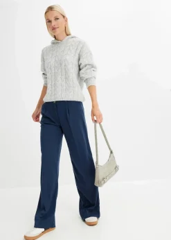 bonprix Nachhaltigere Materialien|Pullover & Strickjacken^Grobstrick-Pullover aus weichem Woll-Mix hellgrau meliert