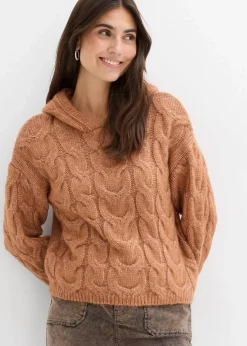 bonprix Nachhaltigere Materialien|Pullover & Strickjacken^Grobstrick-Pullover aus weichem Woll-Mix schokosorbet
