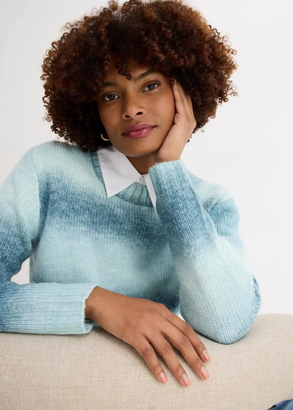bonprix Bekleidung·Umstandsmode|Strickmode^Grobstrick-Pullover aus weichem Woll-Mix aquapastell/graublau/softsalbei/jeansblau gestreift