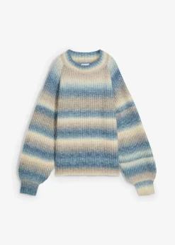 bonprix Bekleidung·Umstandsmode|Bekleidung·Jeans^Grobstrick-Pullover aus weichem Woll-Mix jeansblau