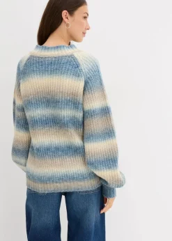 bonprix Bekleidung·Umstandsmode|Bekleidung·Jeans^Grobstrick-Pullover aus weichem Woll-Mix jeansblau