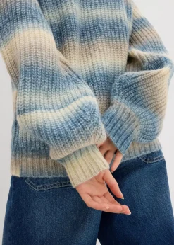 bonprix Bekleidung·Umstandsmode|Bekleidung·Jeans^Grobstrick-Pullover aus weichem Woll-Mix jeansblau