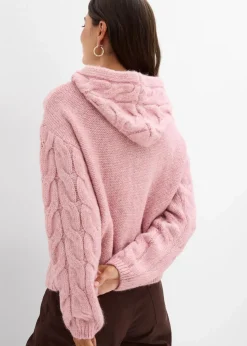 bonprix Strickmode|Pullover & Strickjacken^Grobstrick-Pullover aus weichem Woll-Mix aschrosa