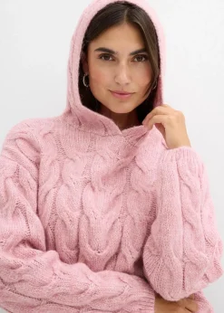 bonprix Strickmode|Pullover & Strickjacken^Grobstrick-Pullover aus weichem Woll-Mix aschrosa
