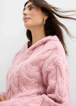 bonprix Strickmode|Pullover & Strickjacken^Grobstrick-Pullover aus weichem Woll-Mix aschrosa