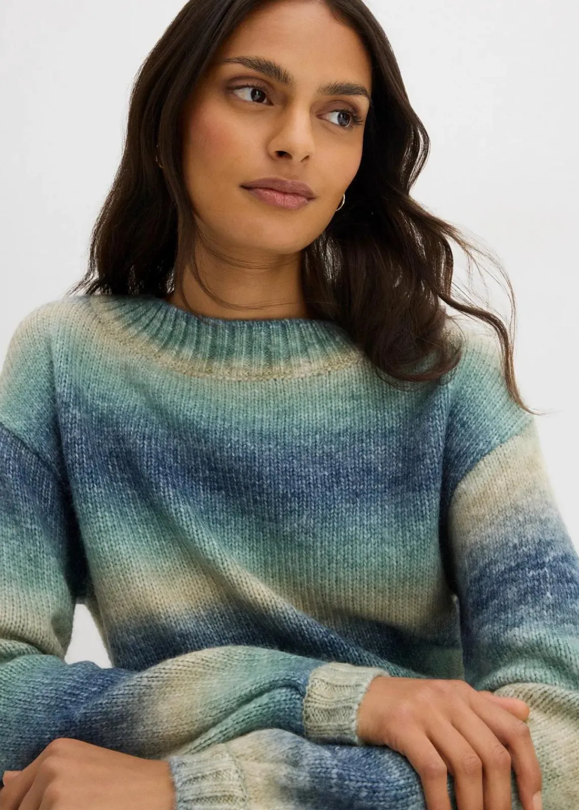 bonprix Strickmode|Pullover & Strickjacken^Grobstrick-Pullover aus weichem Woll-Mix tiefblau