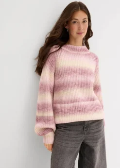 bonprix Pullover & Strickjacken|Strickmode^Grobstrick-Pullover aus weichem Woll-Mix kristallrosa