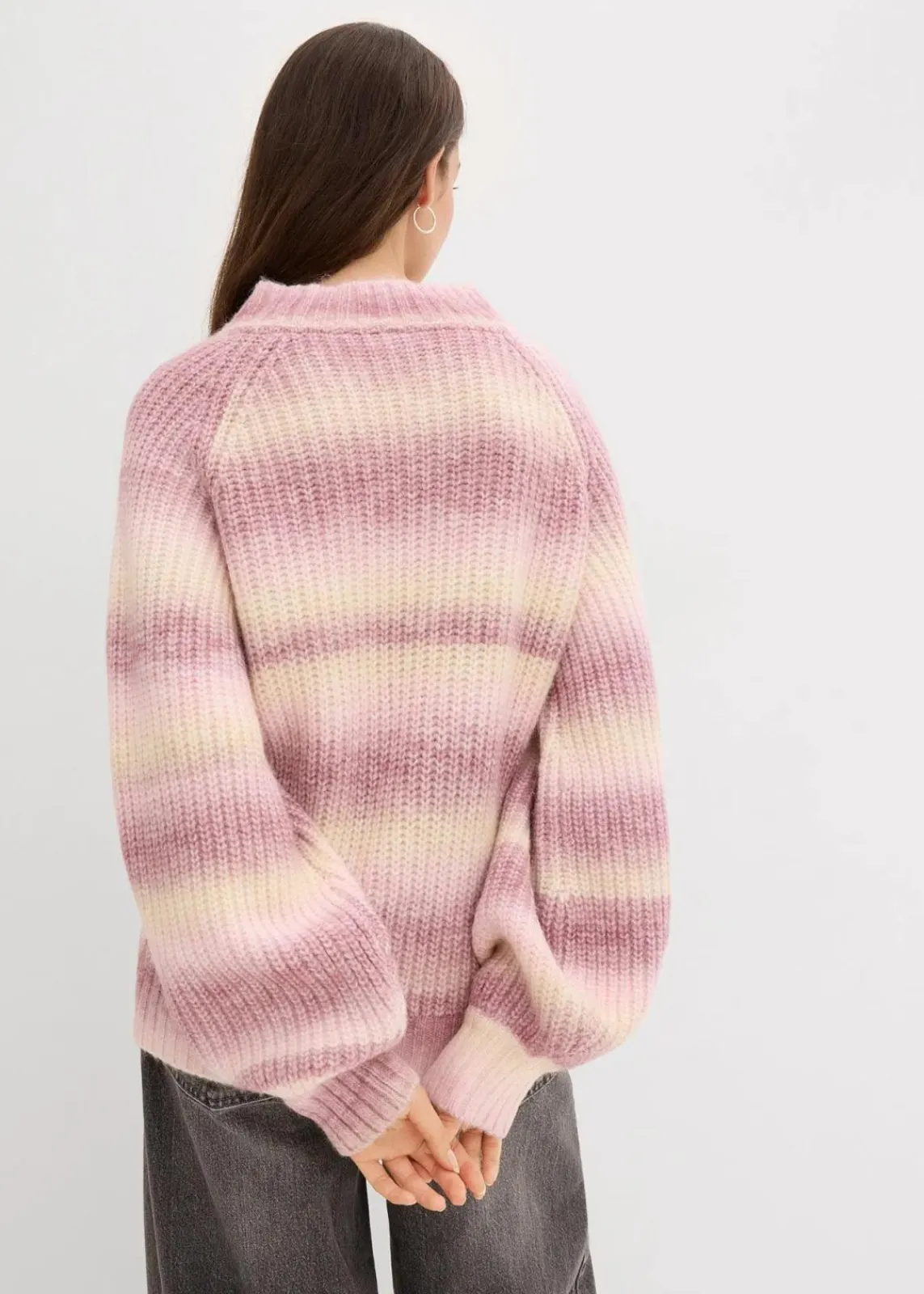 bonprix Pullover & Strickjacken|Strickmode^Grobstrick-Pullover aus weichem Woll-Mix kristallrosa
