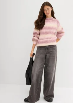 bonprix Pullover & Strickjacken|Strickmode^Grobstrick-Pullover aus weichem Woll-Mix kristallrosa