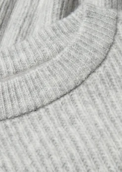 bonprix Bekleidung·Umstandsmode|Bekleidung·Jeans^Grobstrick-Pullover aus weichem Woll-Mix hellgrau meliert