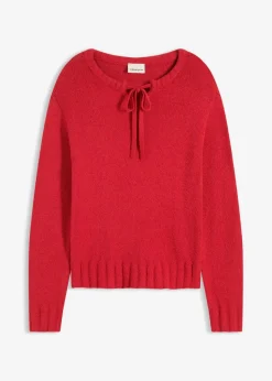 bonprix Bekleidung·Umstandsmode|Bekleidung·Jeans^Grobstrick-Pullover mit Bindelösung chillirot