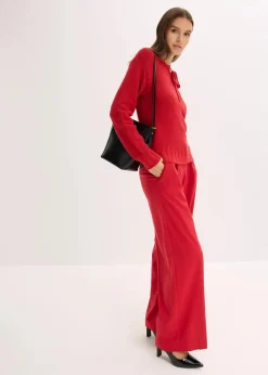 bonprix Bekleidung·Umstandsmode|Bekleidung·Jeans^Grobstrick-Pullover mit Bindelösung chillirot