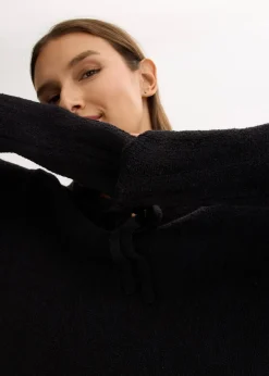 bonprix Pullover & Strickjacken|Strickmode^Grobstrick-Pullover mit Bindelösung schwarz