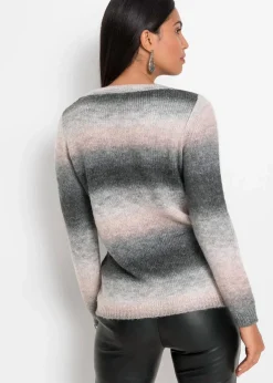 bonprix Bekleidung·Umstandsmode|Bekleidung·Jeans^Grobstrick-Pullover mit Farbverlauf rosa/anthrazit