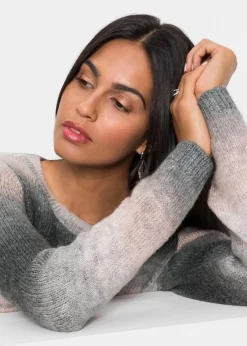 bonprix Bekleidung·Umstandsmode|Bekleidung·Jeans^Grobstrick-Pullover mit Farbverlauf rosa/anthrazit