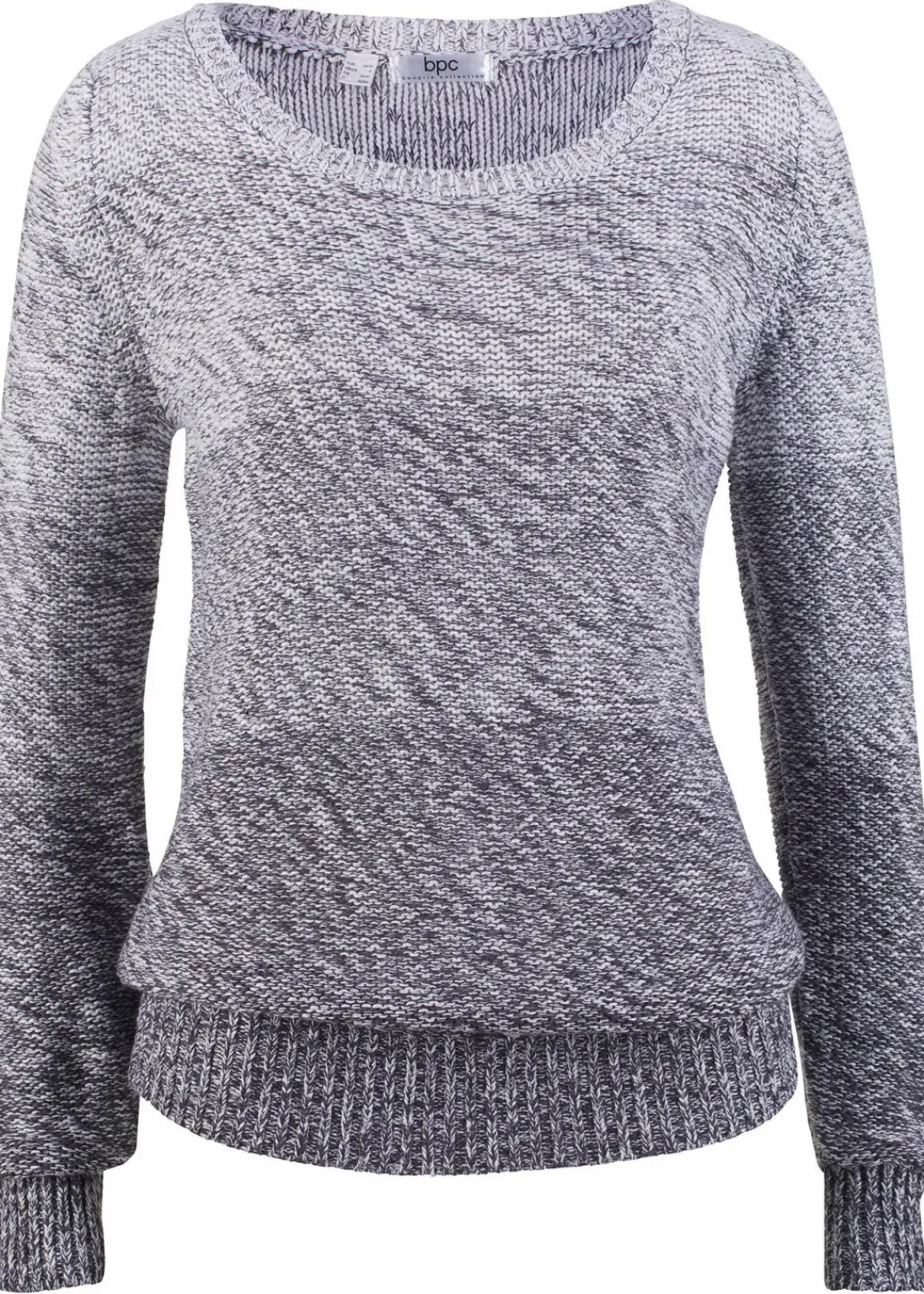 bonprix Pullover & Strickjacken|Strickmode^Grobstrick-Pullover mit Farbverlauf grau meliert