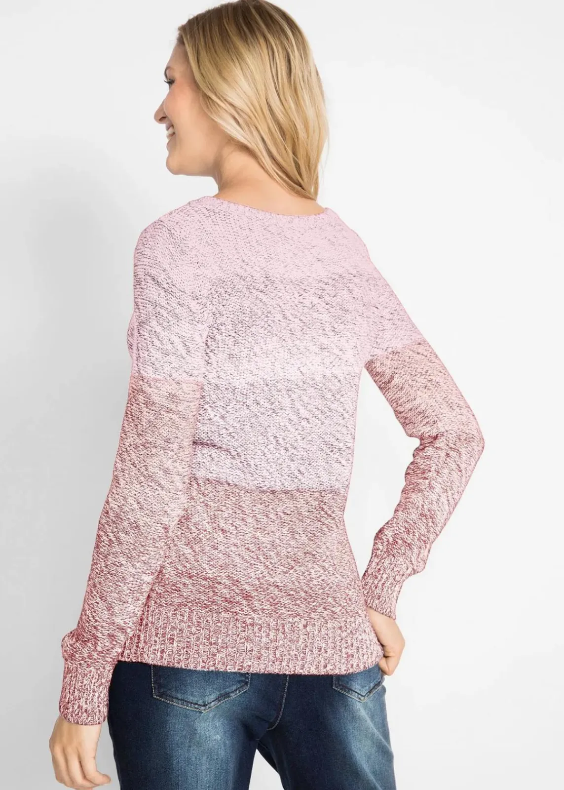bonprix Bekleidung·Umstandsmode|Bekleidung·Jeans^Grobstrick-Pullover mit Farbverlauf antikrosa