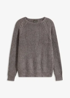 bonprix Pullover & Strickjacken|Strickmode^Grobstrickpullover mit Glanzgarn anthrazit