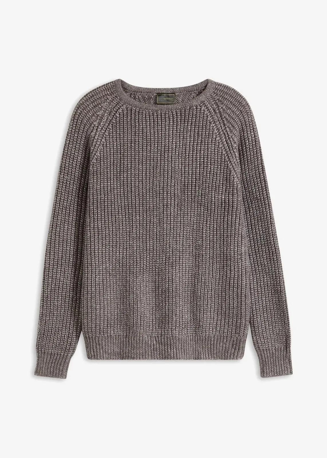 bonprix Pullover & Strickjacken|Strickmode^Grobstrickpullover mit Glanzgarn anthrazit