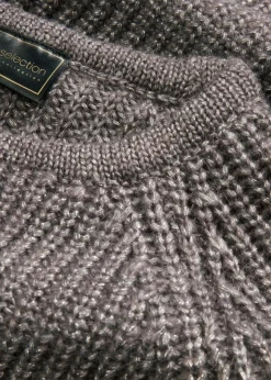 bonprix Pullover & Strickjacken|Strickmode^Grobstrickpullover mit Glanzgarn anthrazit