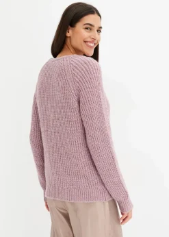 bonprix Bekleidung·Umstandsmode|Bekleidung·Jeans^Grobstrickpullover mit Glanzgarn aschrosa