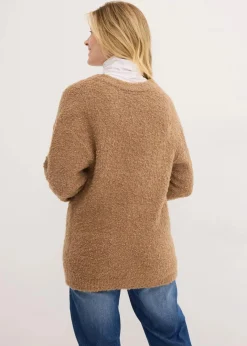 bonprix Pullover & Strickjacken|Bekleidung·Jeans^Grobstrick-Pullover mit V-Ausschnitt camel