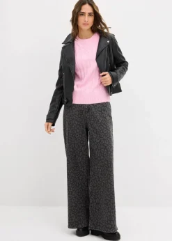 bonprix Bekleidung·Umstandsmode|Strickmode^Grobstrick-Pullover mit Zopfmuster rosa