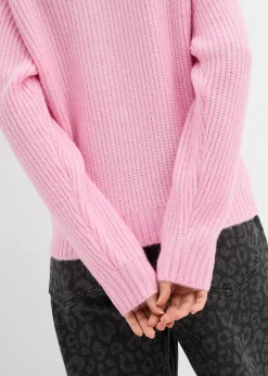 bonprix Bekleidung·Umstandsmode|Strickmode^Grobstrick-Pullover mit Zopfmuster rosa