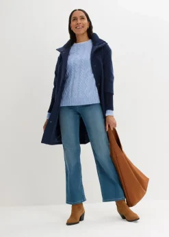 bonprix Strickmode|Pullover & Strickjacken^Grobstrick-Pullover mit Zopfmuster perlblau