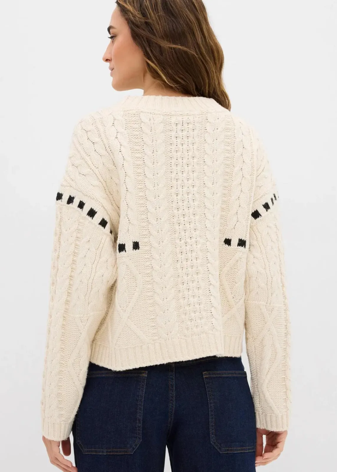 bonprix Pullover & Strickjacken|Strickmode^Grobstrick-Pullover mit Zopfmuster kieselbeige