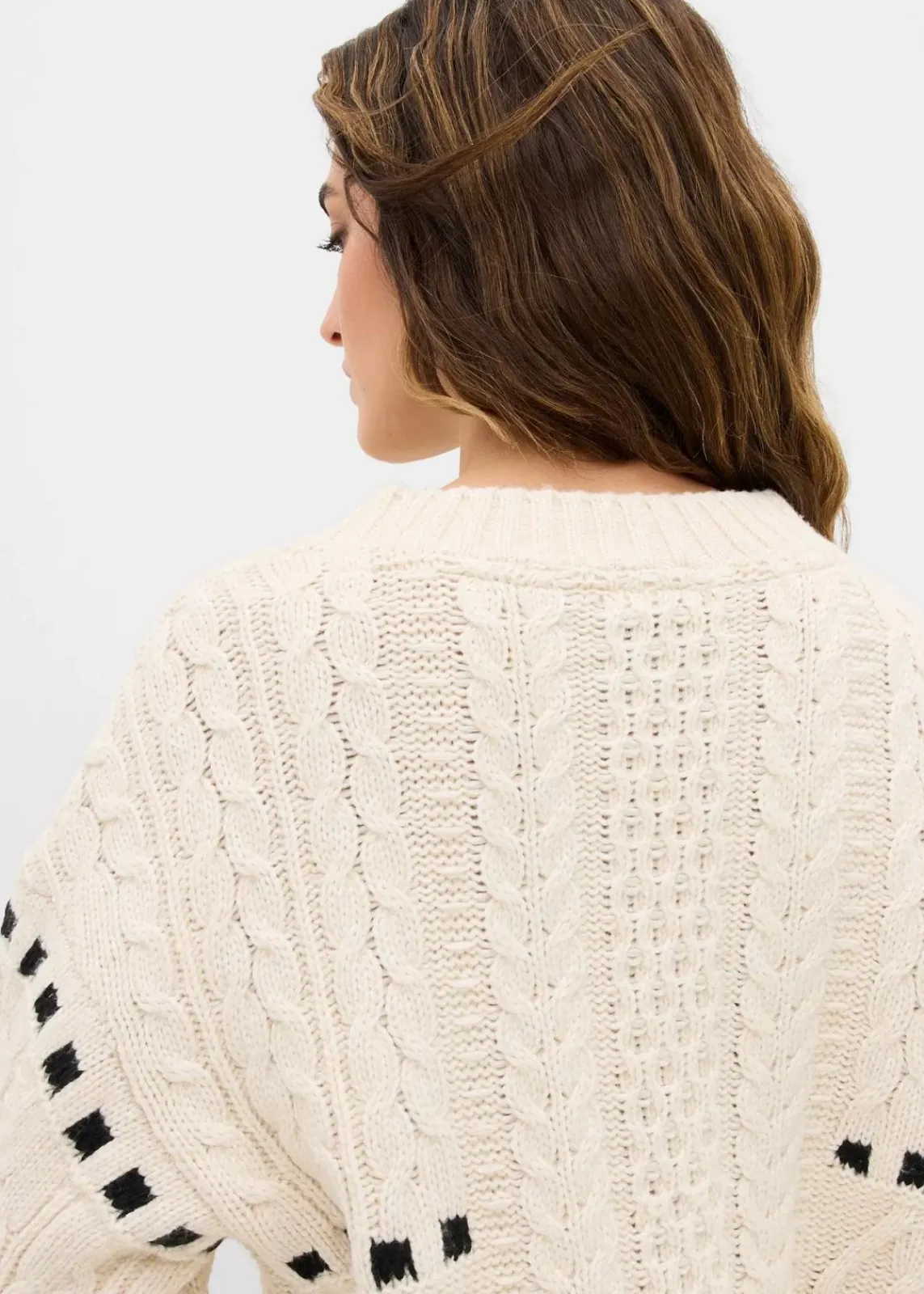 bonprix Pullover & Strickjacken|Strickmode^Grobstrick-Pullover mit Zopfmuster kieselbeige